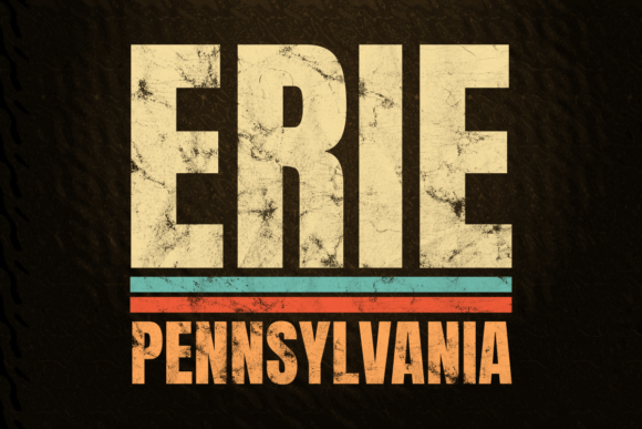 Erie Pennsylvania Retro Color: Vintage Design for Modern Projects