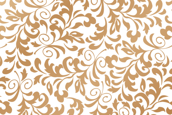 Florals Ornament Golden Color: Baroque Elegance for Modern Design