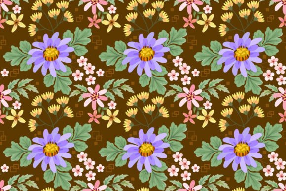 Flower on Brown Color Background Pattern: A Designer's Earthy Essential