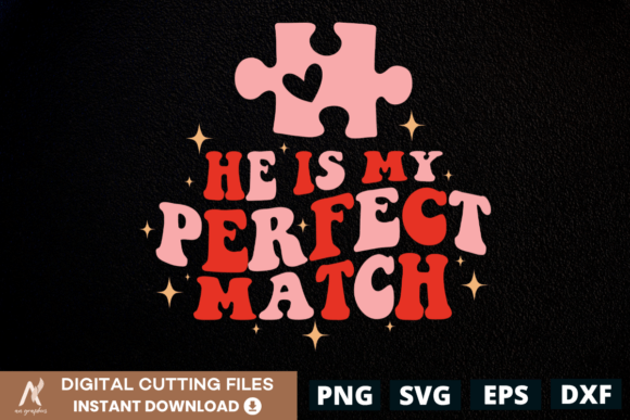 He is My Perfect Match Color Wavy SVG: Your Design's New Best Friend