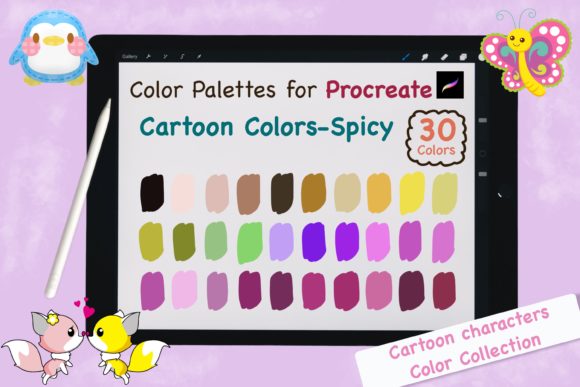 Procreate Color Palettes-Cartoon Spicy: Vibrant Hues for Digital Artists