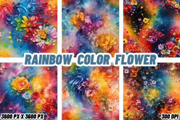 Rainbow Color Flower Backgrounds: A Designer's Palette