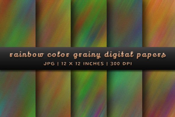 Rainbow Color Grainy Digital Papers: A Spectrum of Texture