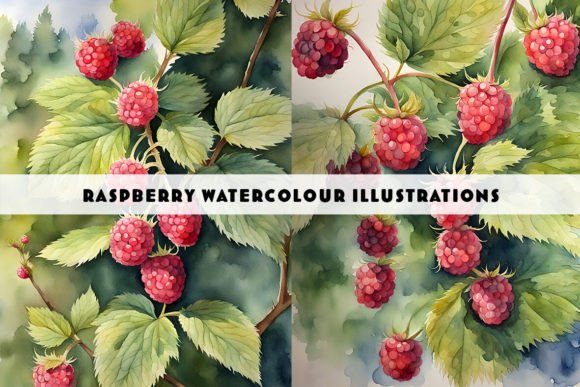 Raspberries Watercolour Illustrations: A Burst of Artistic Flair