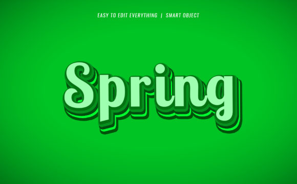 Spring 3D Natural Color Text Effect: A Fresh Take on Dimensional Typography