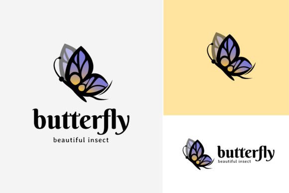 Timeless Appeal: The Flying Butterfly Vintage Logo Blue Color Vector