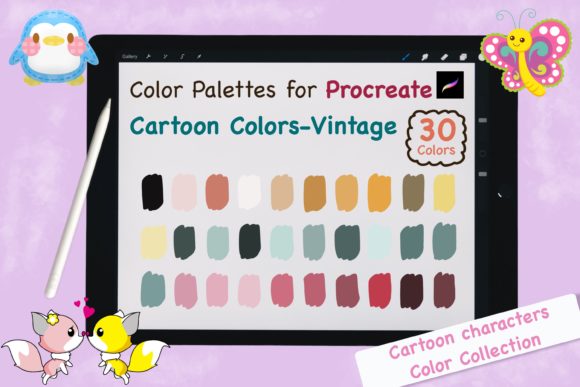 Unlock Vintage Charm: Procreate Color Palettes-Cartoon Vintage